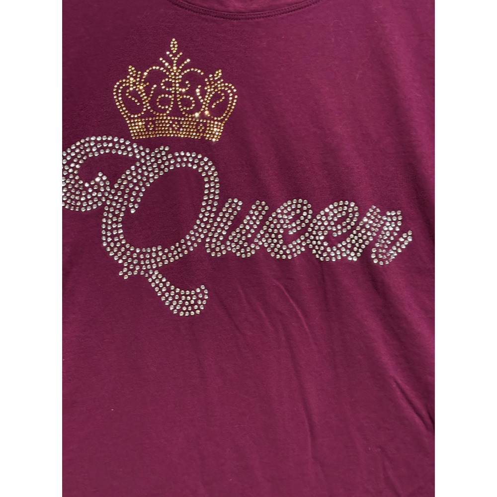 Rhinestone Queen & Crown Womens Sz 1X Short Sleeve Tee by Desiree!‎ Vegas travel - Picture 2 of 8